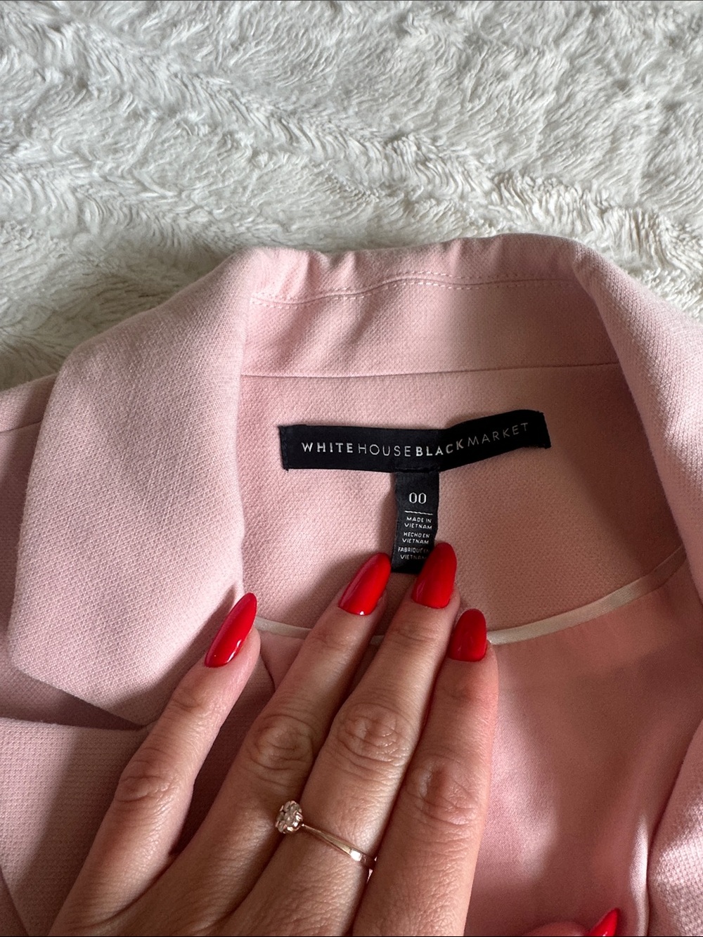 White House Black Market Light Pink Double-Breasted Blazer - Picture 2 of 4